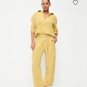 Summer 2026 Old Navy High-Waisted Crinkle Gauze Barrel Ankle Pants NWT